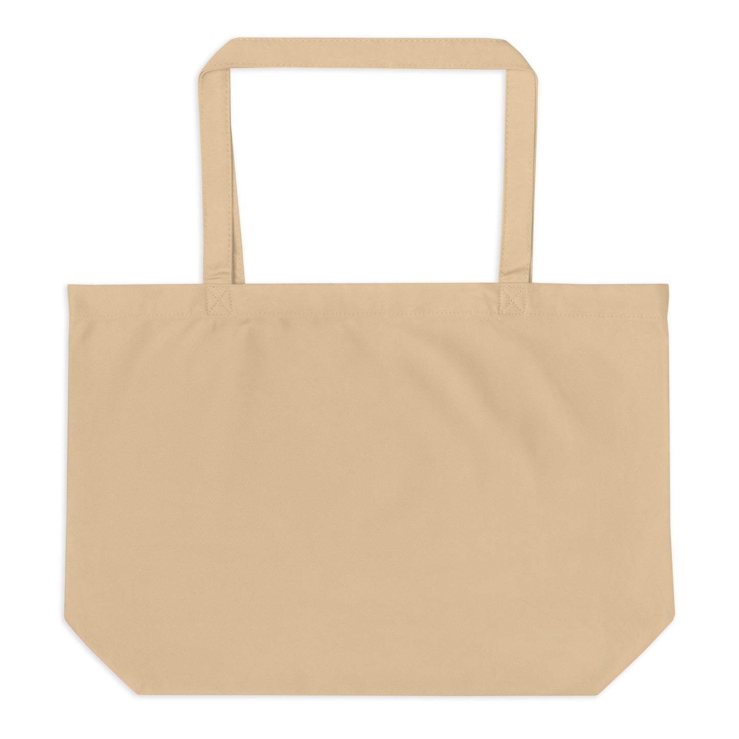 Large purple organic tote bag from Fog & Foundry, showing the eco-friendly tote with oyster-colored handles and spacious design.