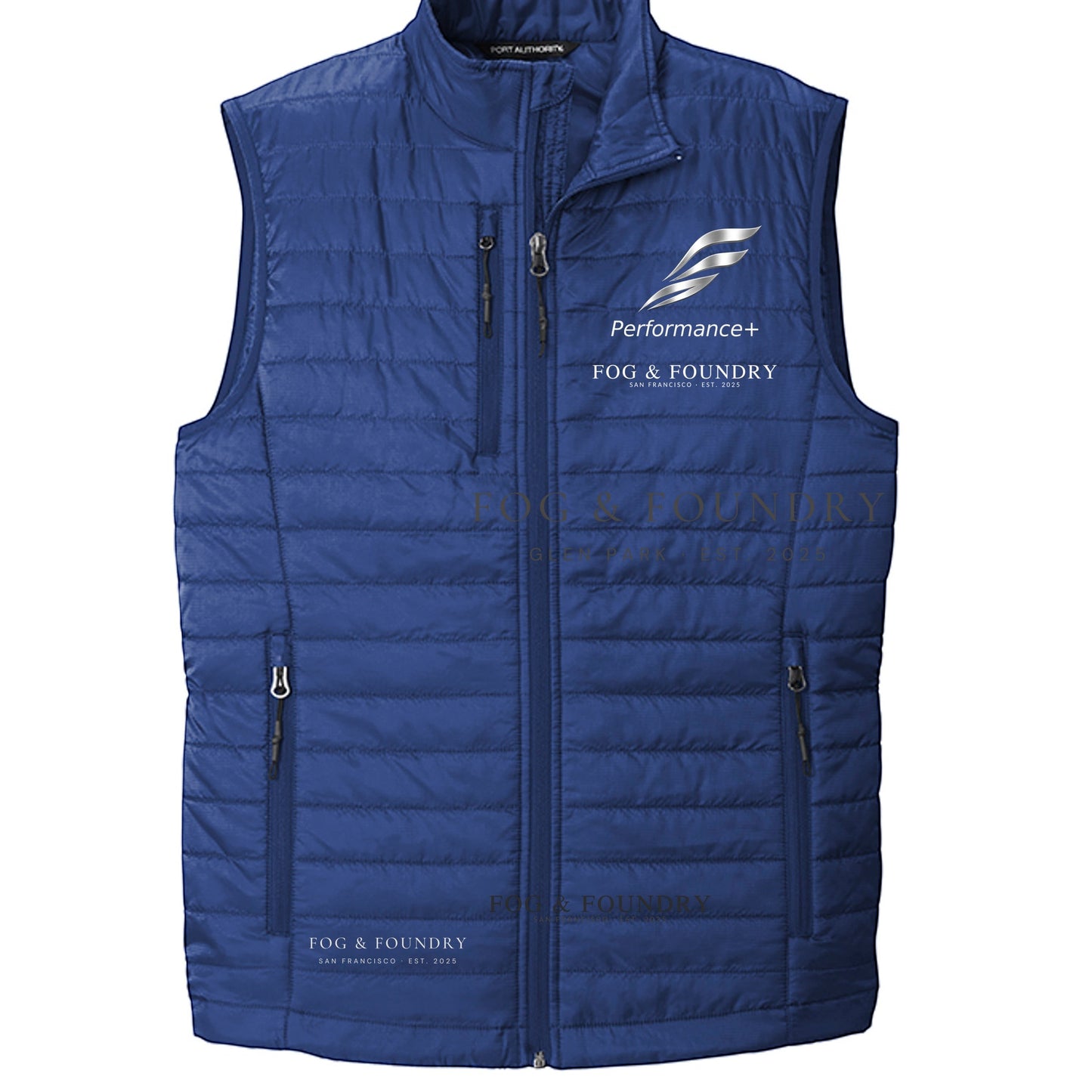 Fog & Foundry Marina Vest, lightweight outdoor vest with front pockets, shown in a natural outdoor setting.