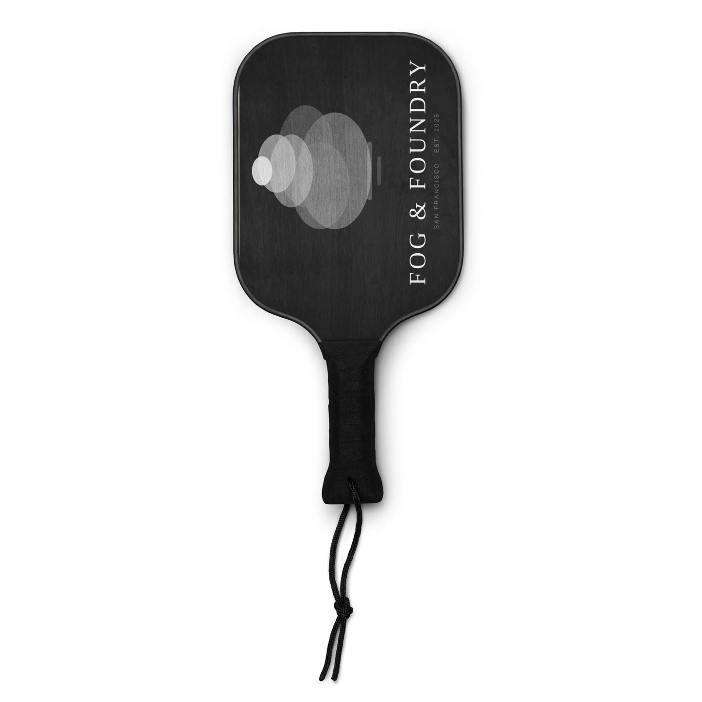 Fog & Foundry SF Pickleball Paddle Set with wooden paddles, featuring a smooth surface and ergonomic handle for outdoor play.