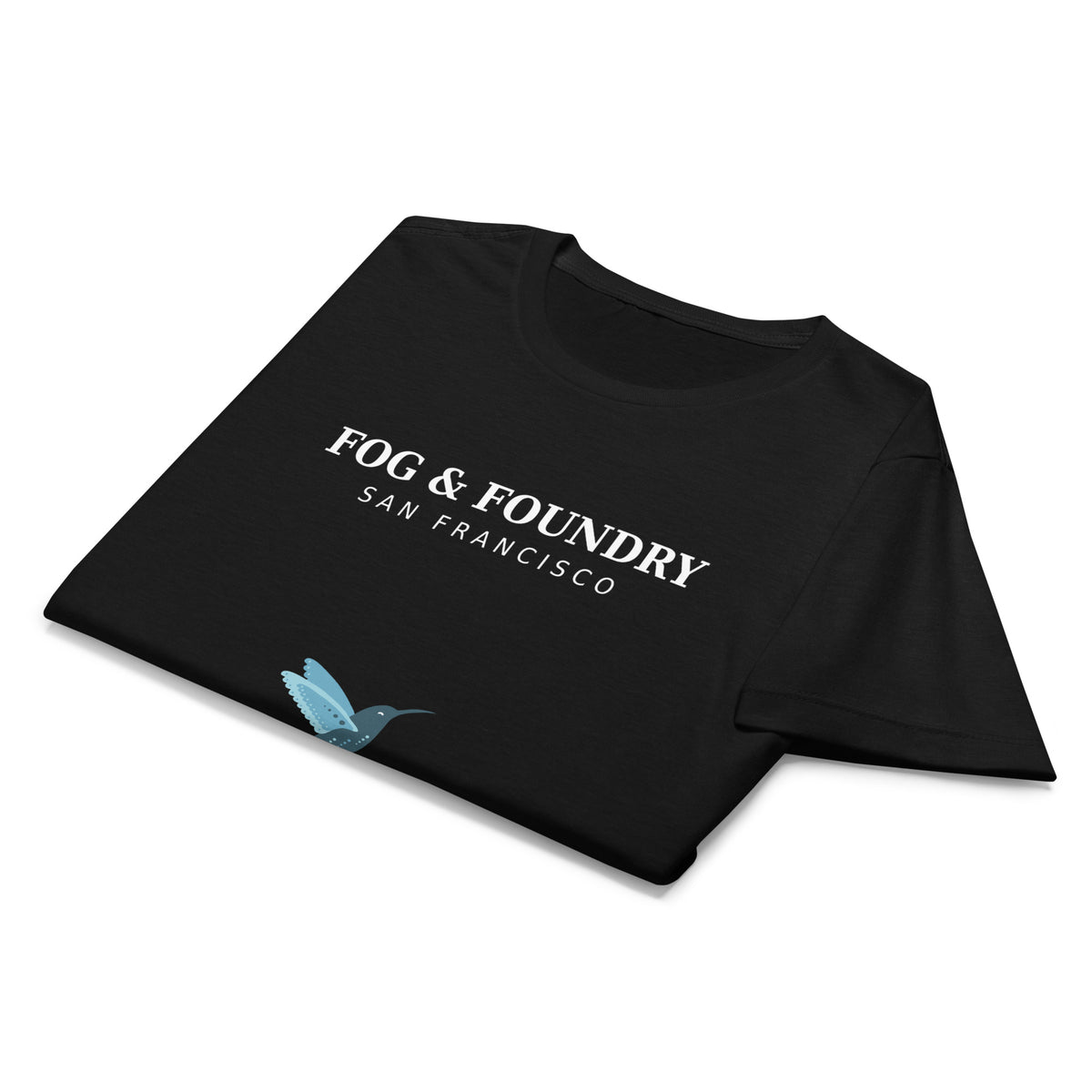 Black women's Softstyle T-Shirt by Fog & Foundry, front view showing classic fit and soft cotton fabric.