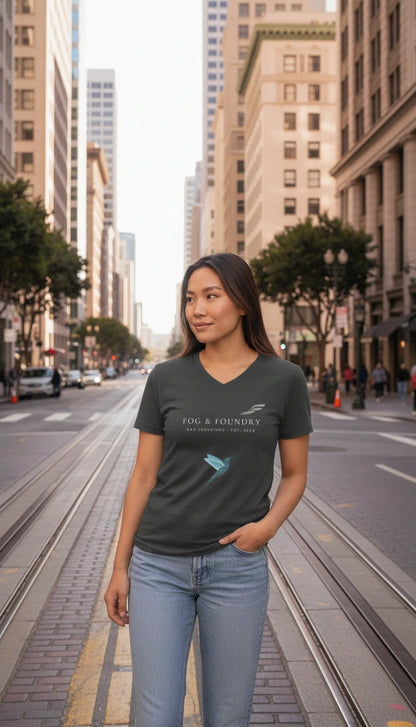V-Neck T-Shirt, Unisex Soft Cotton V Neck Tee, San Francisco Basic Tee, Everyday Layering Shirt, Gift for Him