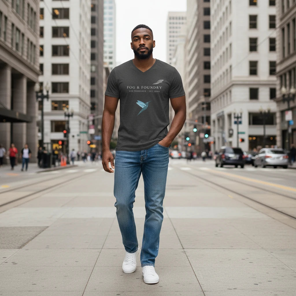 V-Neck T-Shirt, Unisex Soft Cotton V Neck Tee, San Francisco Basic Tee, Everyday Layering Shirt, Gift for Him