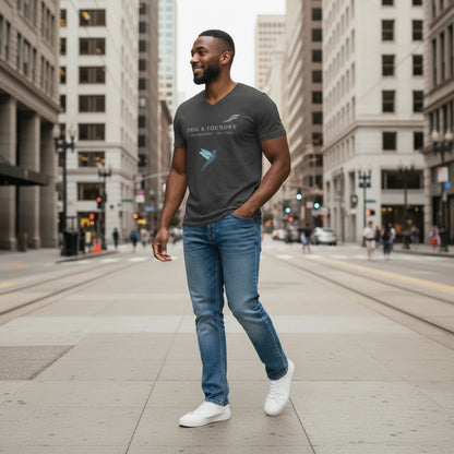 V-Neck T-Shirt, Unisex Soft Cotton V Neck Tee, San Francisco Basic Tee, Everyday Layering Shirt, Gift for Him