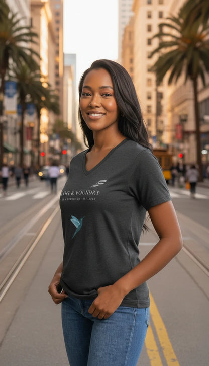 V-Neck T-Shirt, Unisex Soft Cotton V Neck Tee, San Francisco Basic Tee, Everyday Layering Shirt, Gift for Him