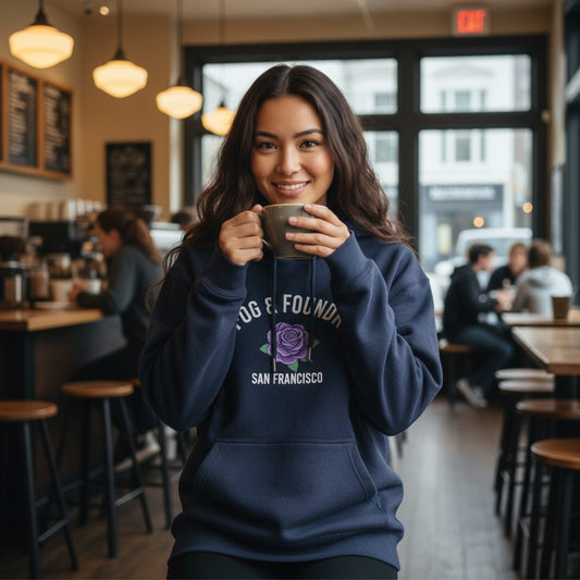San Francisco Hoodie, Purple SF Sweatshirt, Unisex Cotton Fleece Pullover, Cozy Streetwear, San Francisco Gift, California Souvenir