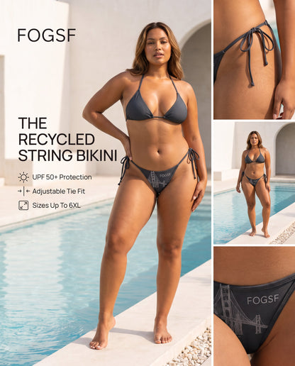 Charcoal FOGSF Golden Gate String Bikini | Fog & Foundry