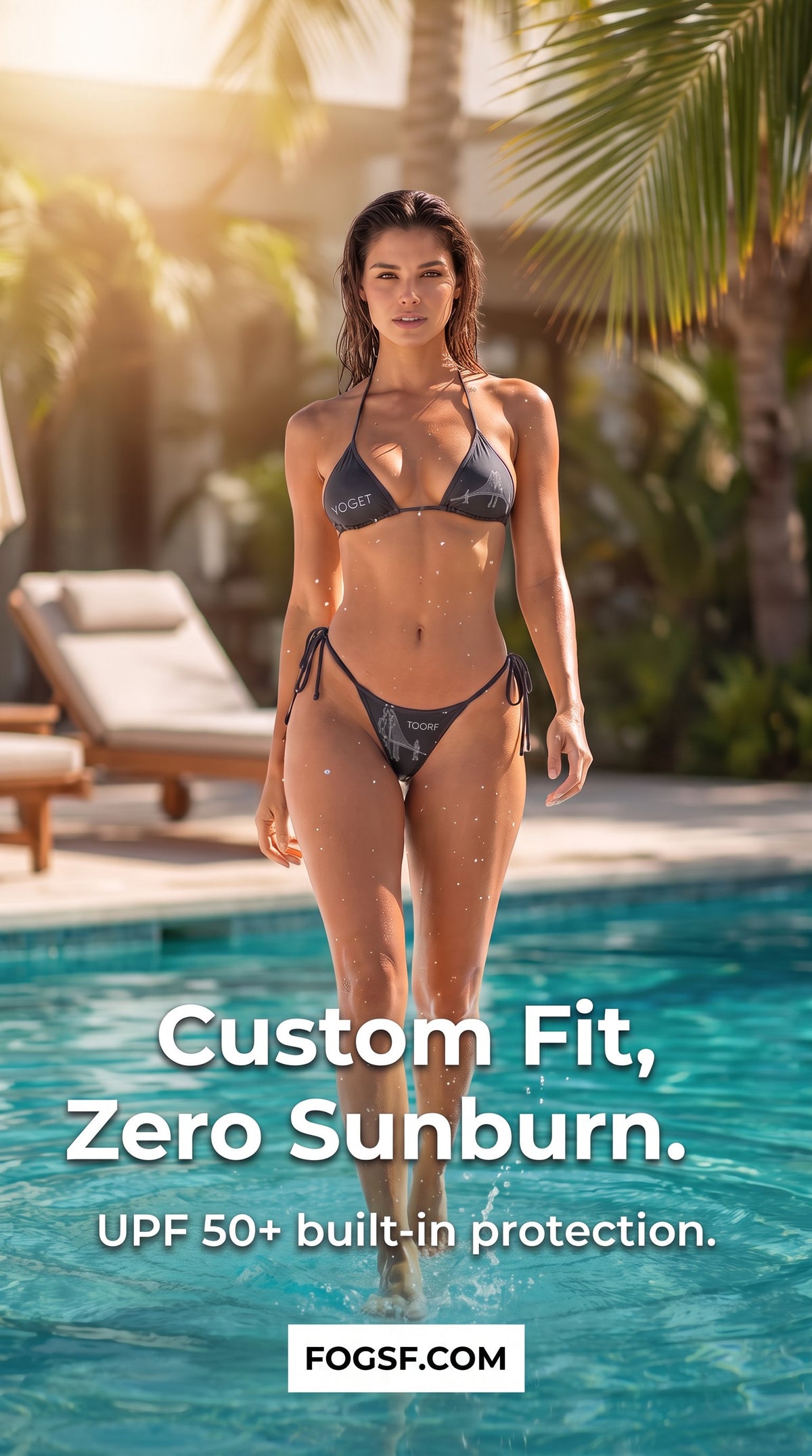 Charcoal FOGSF Golden Gate String Bikini | Fog & Foundry