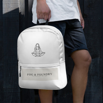 Water-resistant backpack 15 inch laptop sleeve left — Fog & Foundry