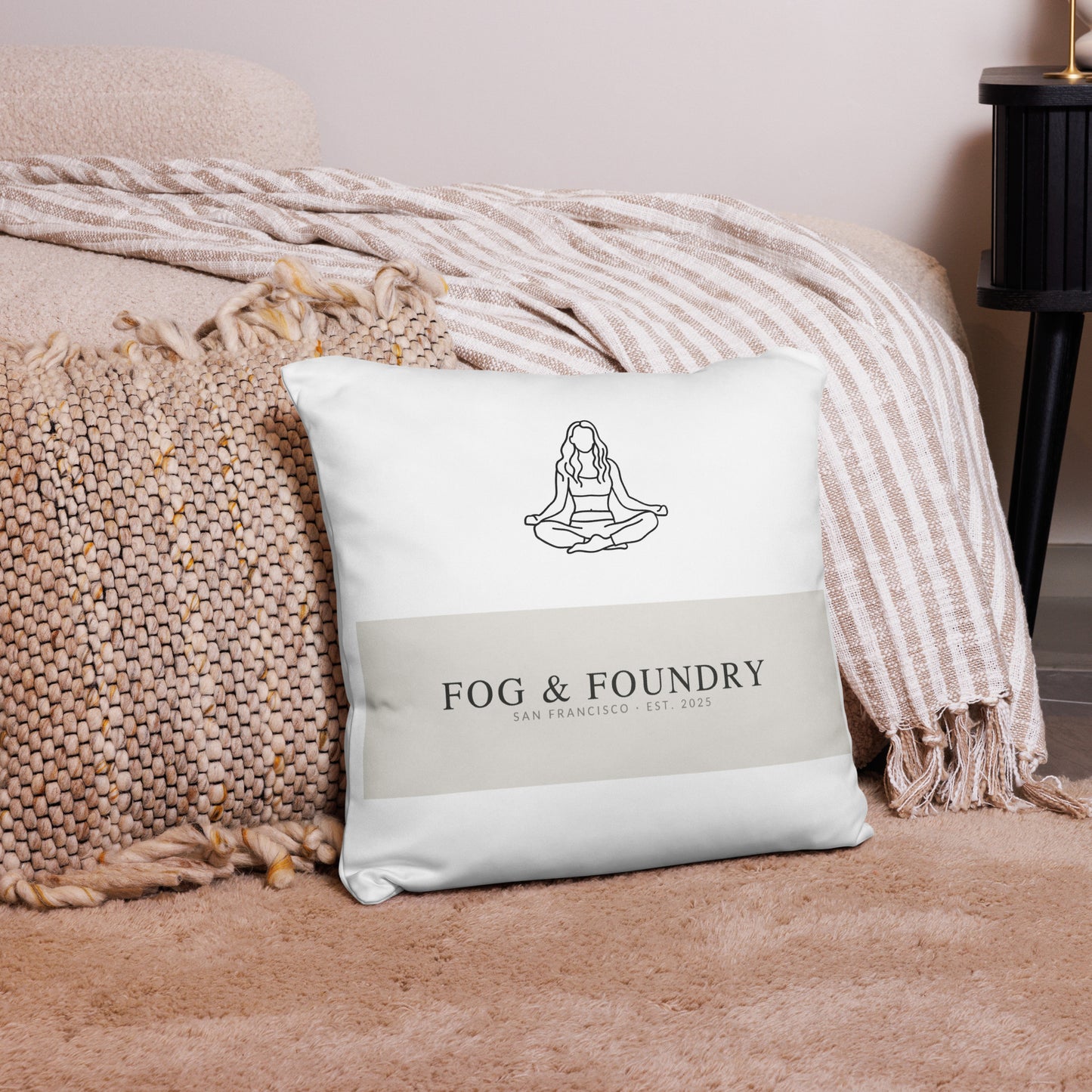 Throw pillow linen-feel 18x18 front view 2 — Fog & Foundry