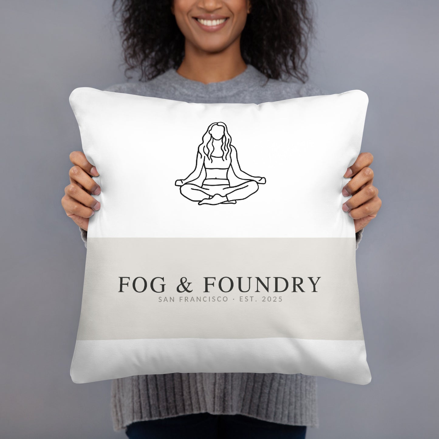 Throw pillow linen-feel 18x18 front — Fog & Foundry