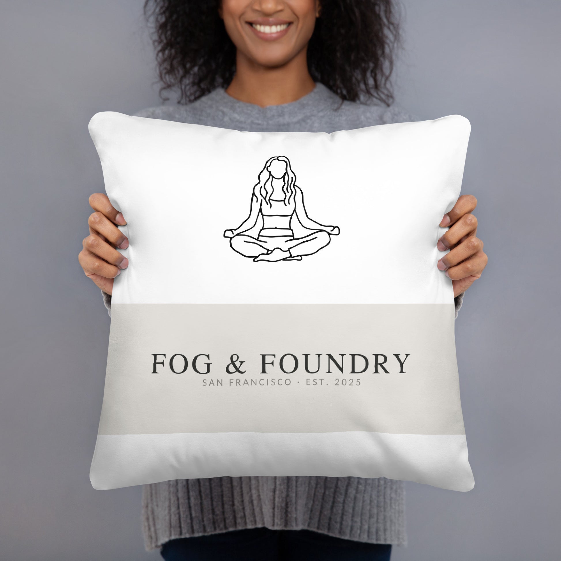 Throw pillow linen-feel 18x18 front — Fog & Foundry