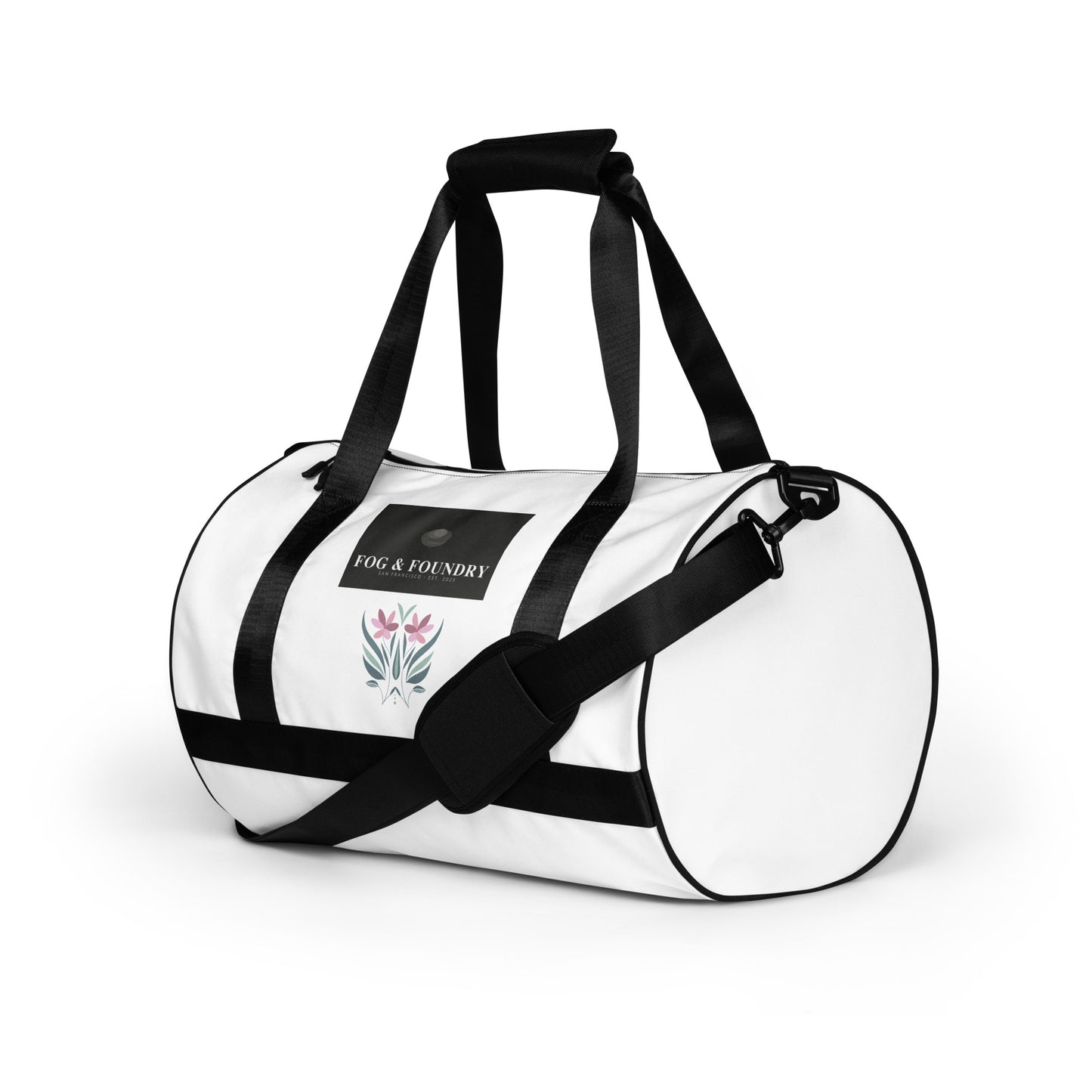 All-over print gym bag left — Fog & Foundry