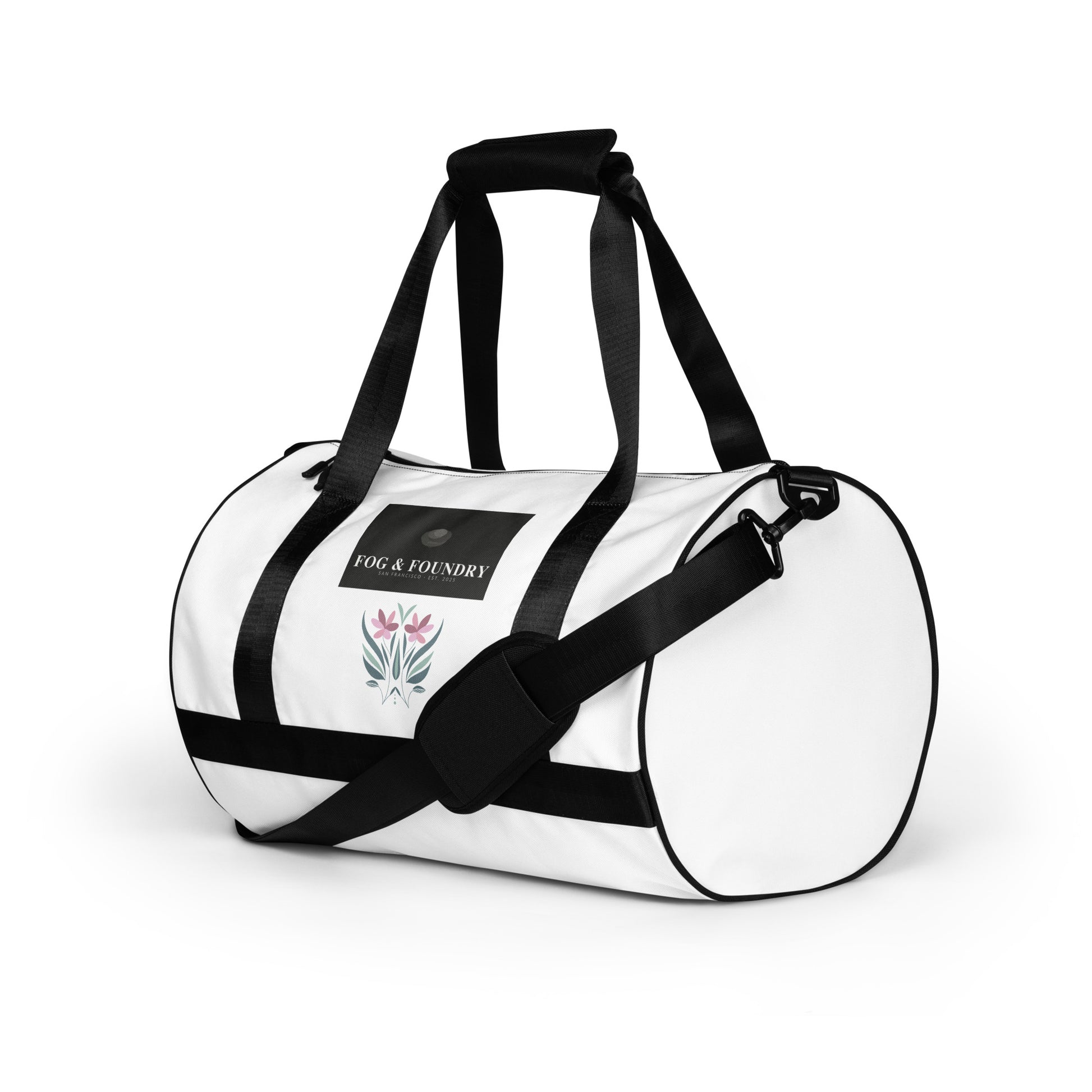All-over print gym bag left — Fog & Foundry