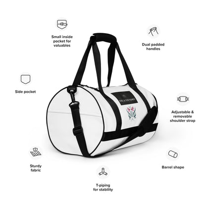 All-over print gym bag right front — Fog & Foundry