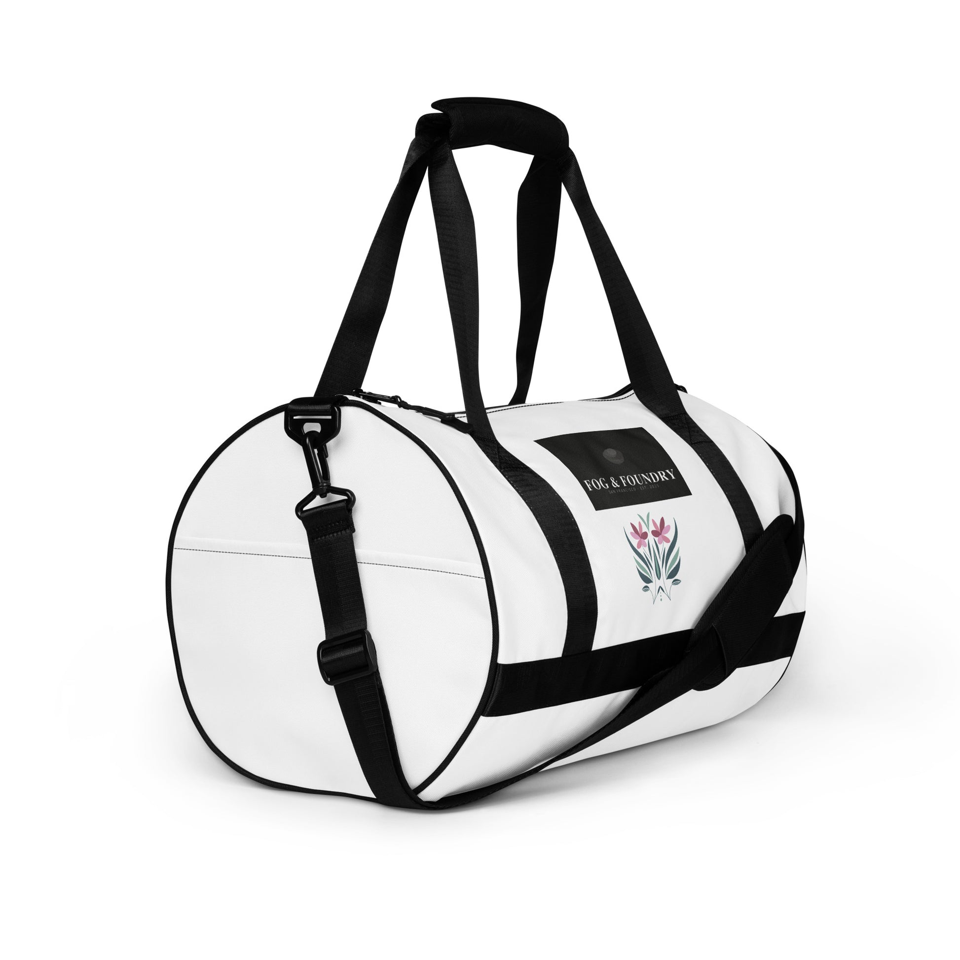 All-over print gym bag right — Fog & Foundry