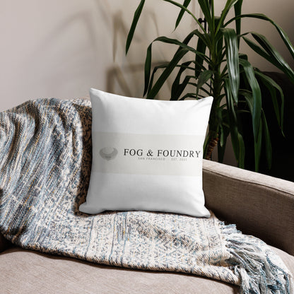 Premium printed pillow 18x18 back — Fog & Foundry