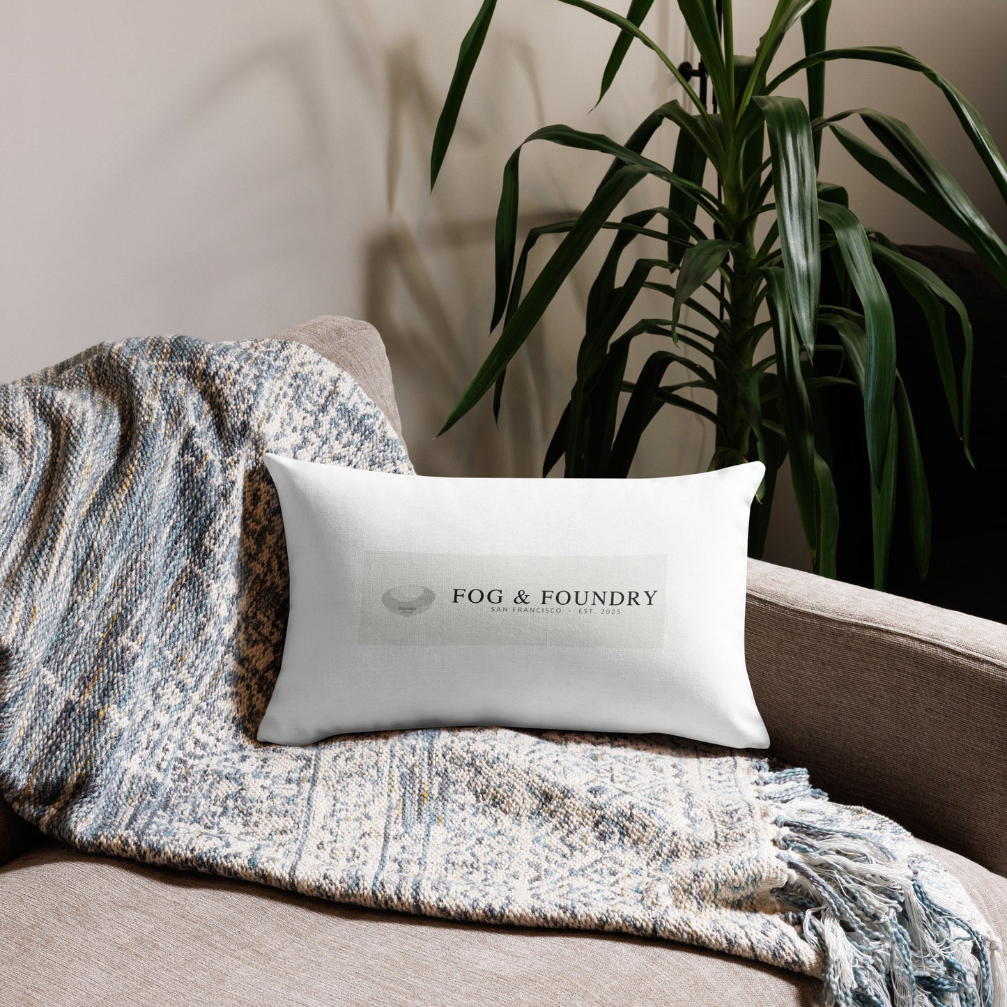 Premium printed pillow 20x12 front — Fog & Foundry