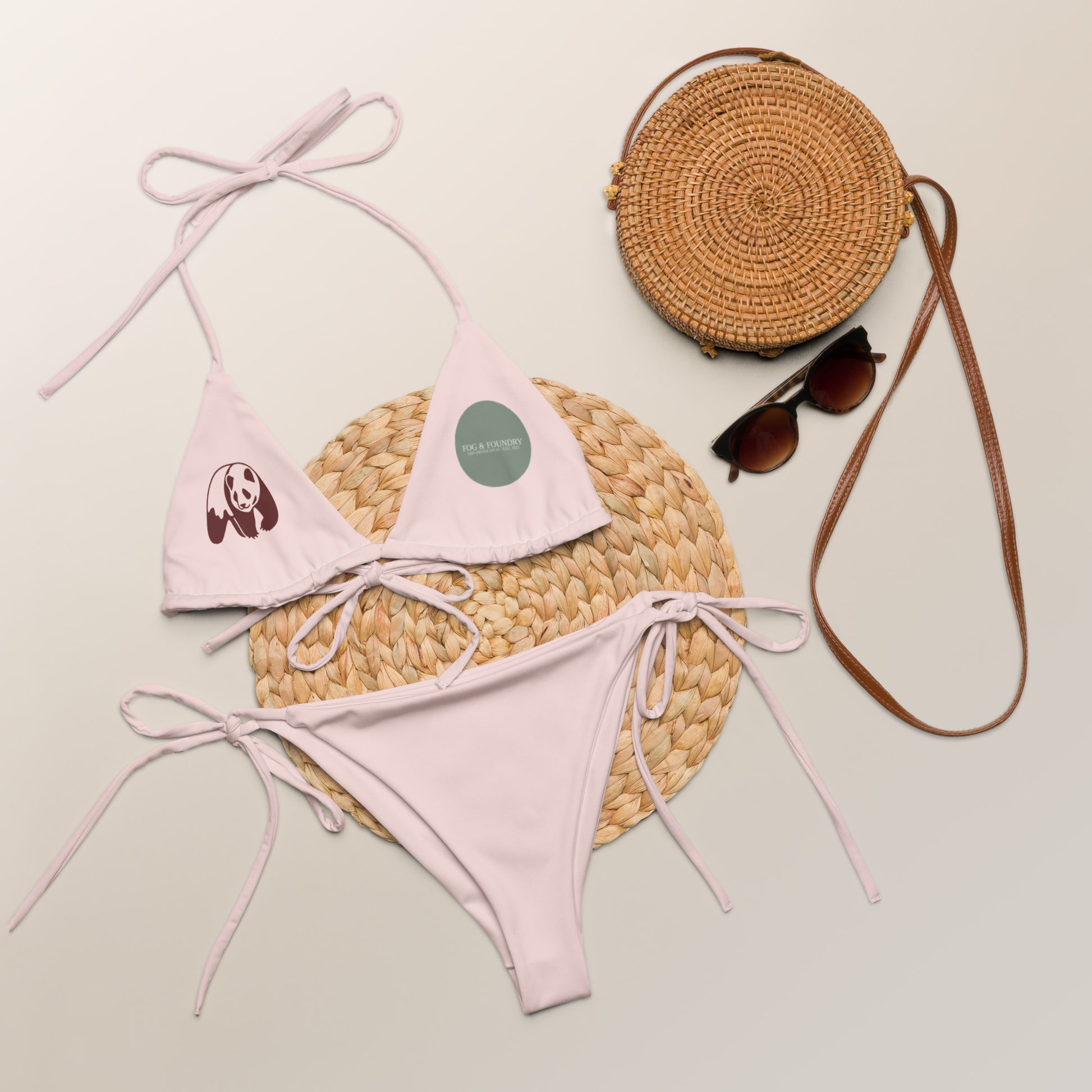 Blush pink string bikini front — Fog & Foundry