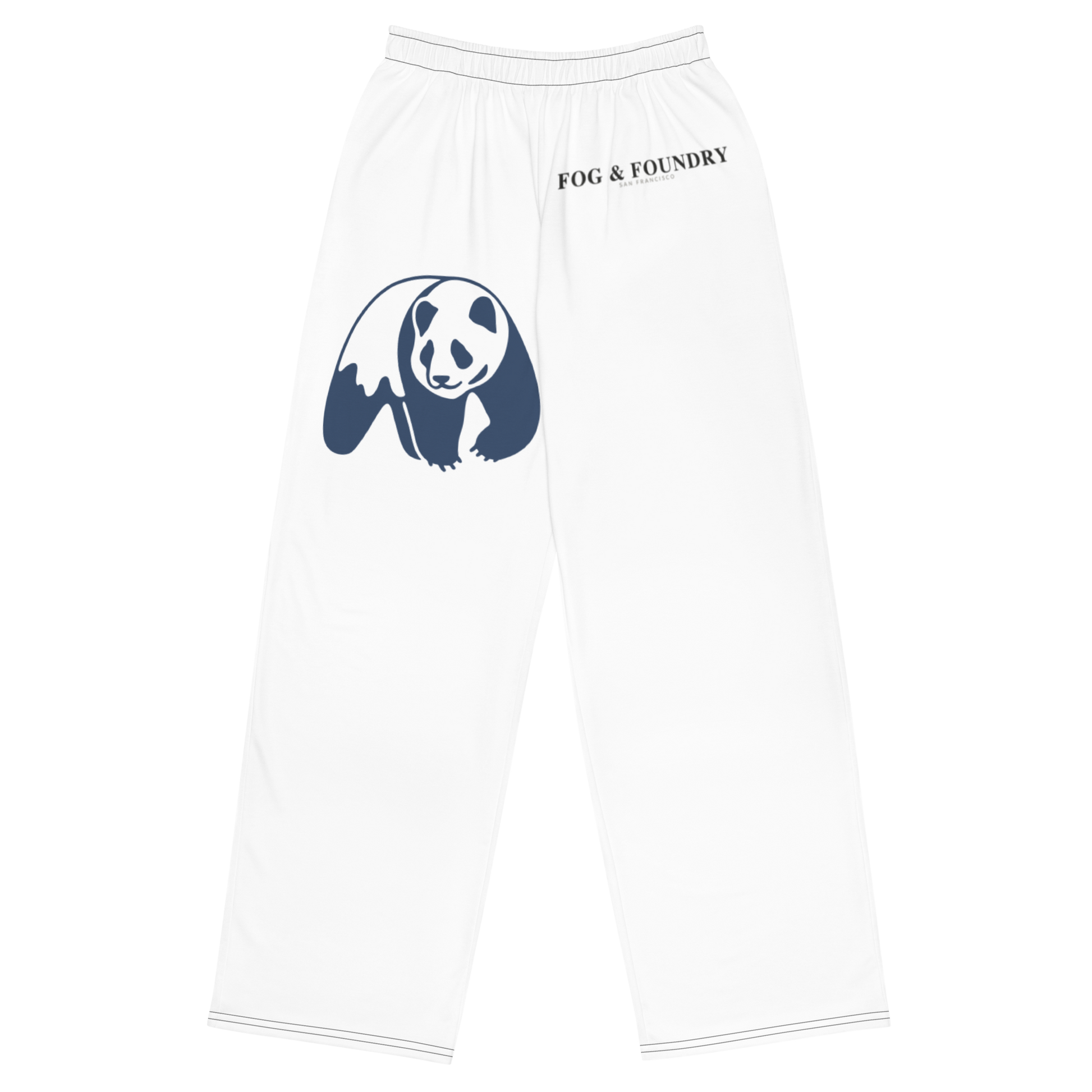 Wide-leg lounge pants for him white front — Fog & Foundry