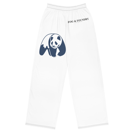 Wide-leg lounge pants for him white front — Fog & Foundry