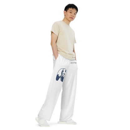 Wide-leg lounge pants for him white right front — Fog & Foundry