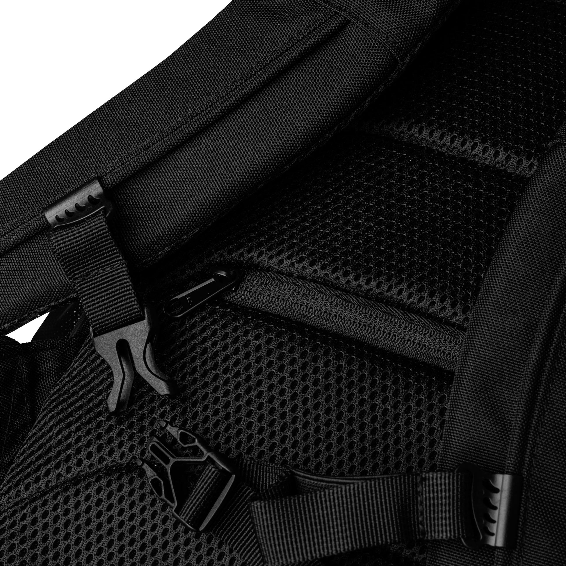 Fog & Foundry Canvas Backpack No. 01 with all-over white print, featuring multiple compartments and sturdy straps for everyday use.