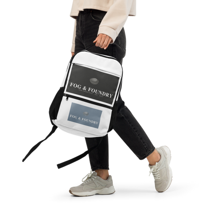 Utility backpack all-over print front view 2 — Fog & Foundry