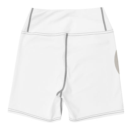 Yoga shorts high waist white back — Fog & Foundry