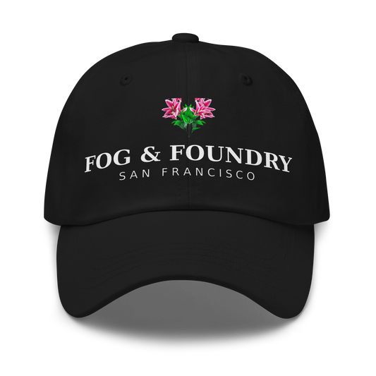 San Francisco flower hat black front — Fog & Foundry
