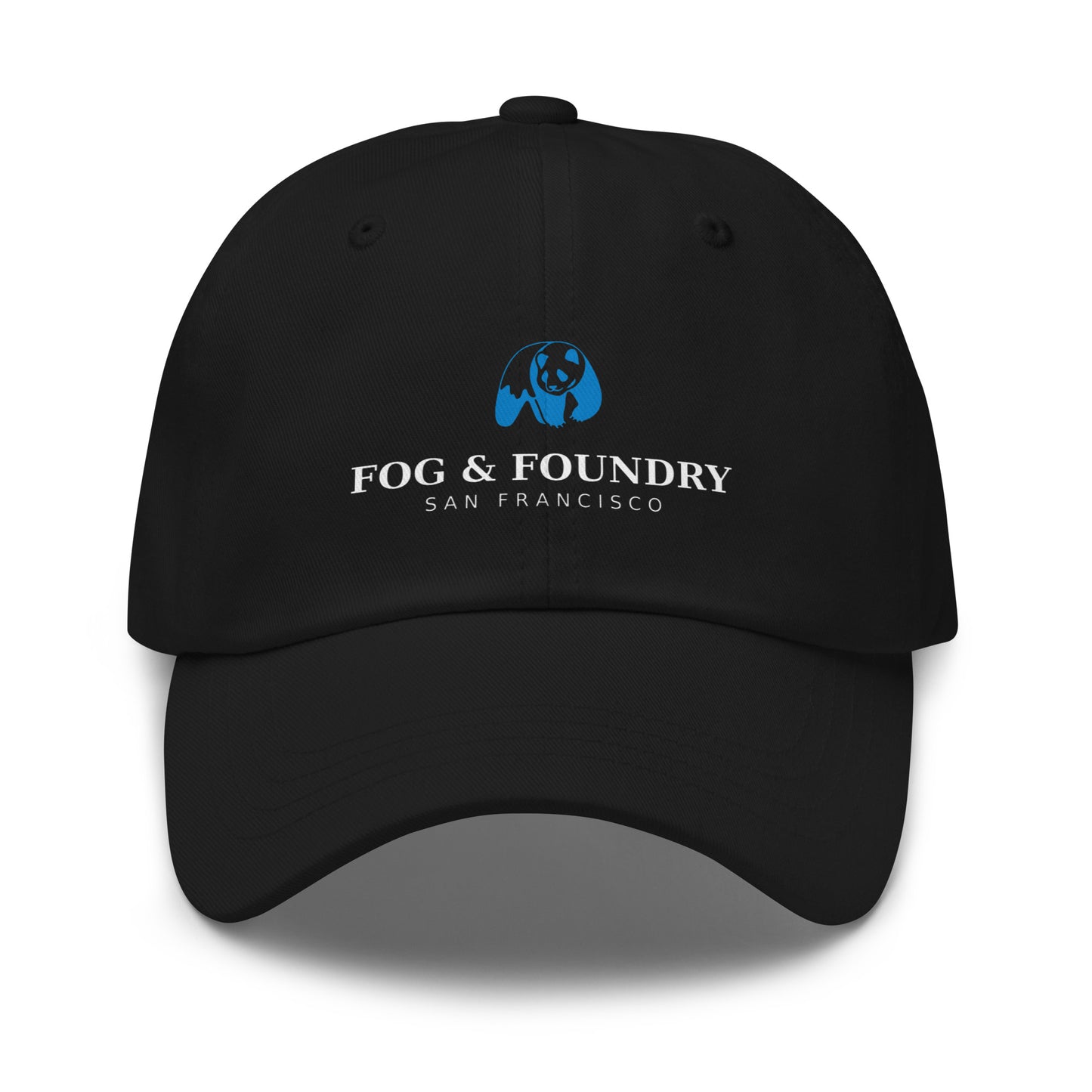 San Francisco dad panda hat black front — Fog & Foundry