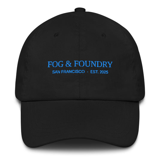 Embroidered dad hat black front — Fog & Foundry