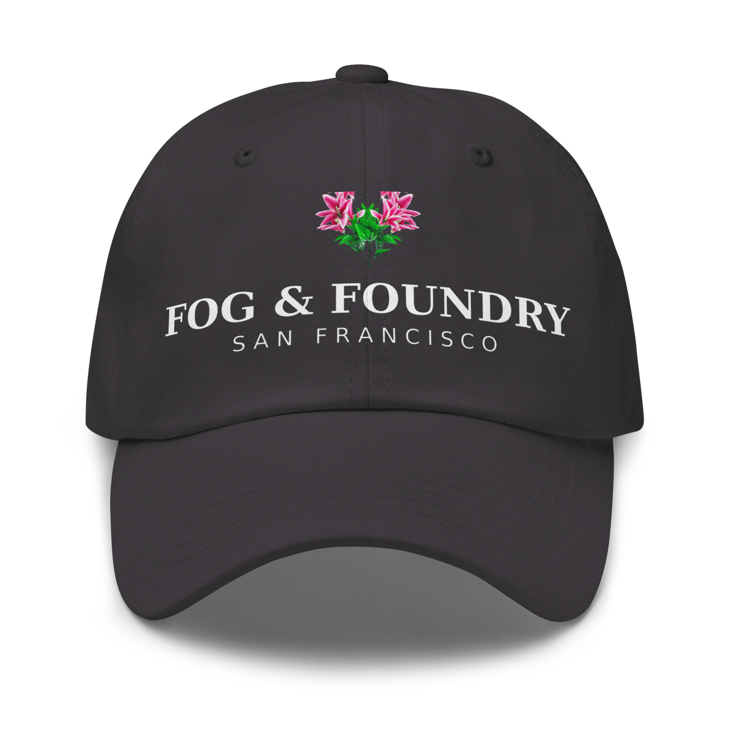 San Francisco flower hat dark grey front — Fog & Foundry