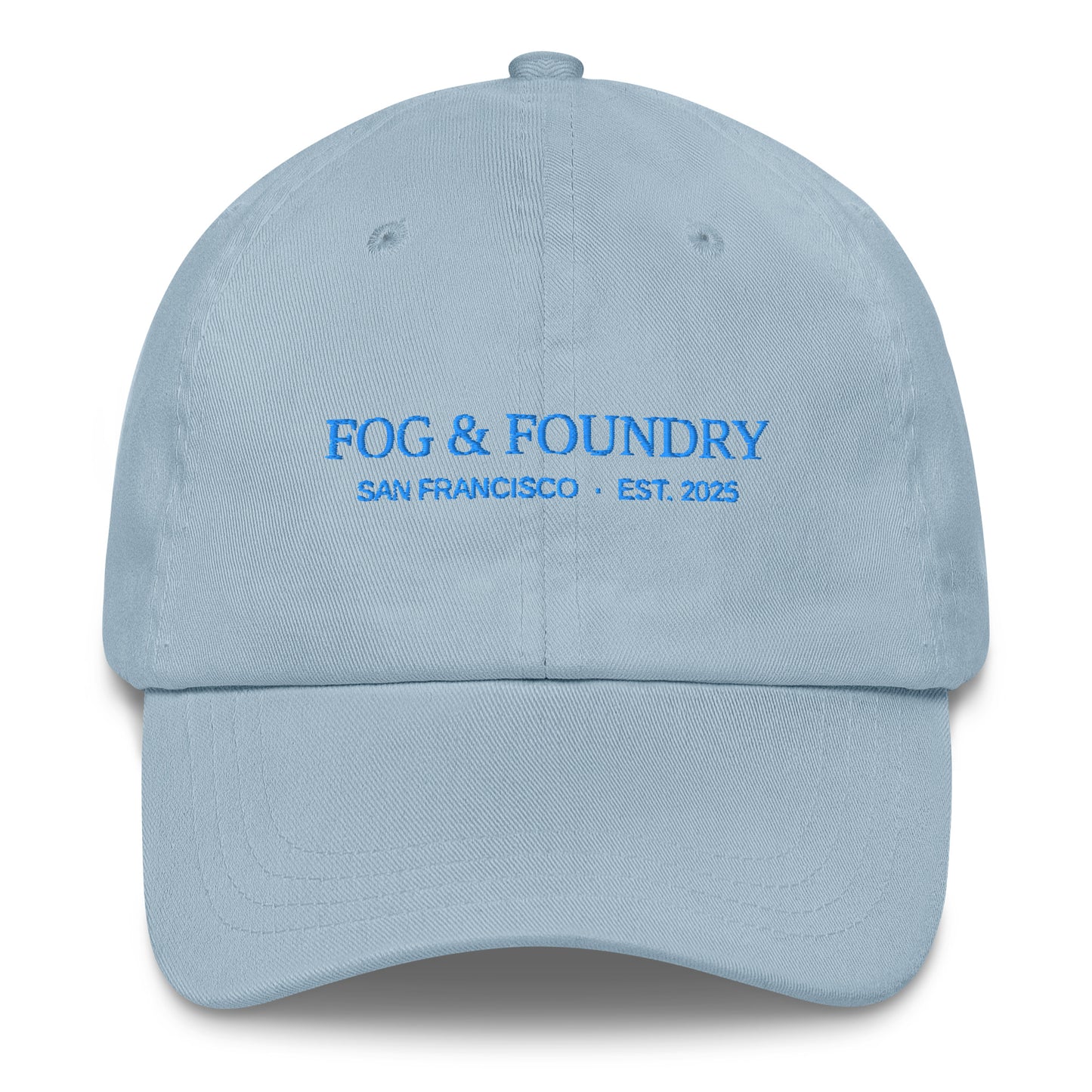 Embroidered dad hat light blue front — Fog & Foundry