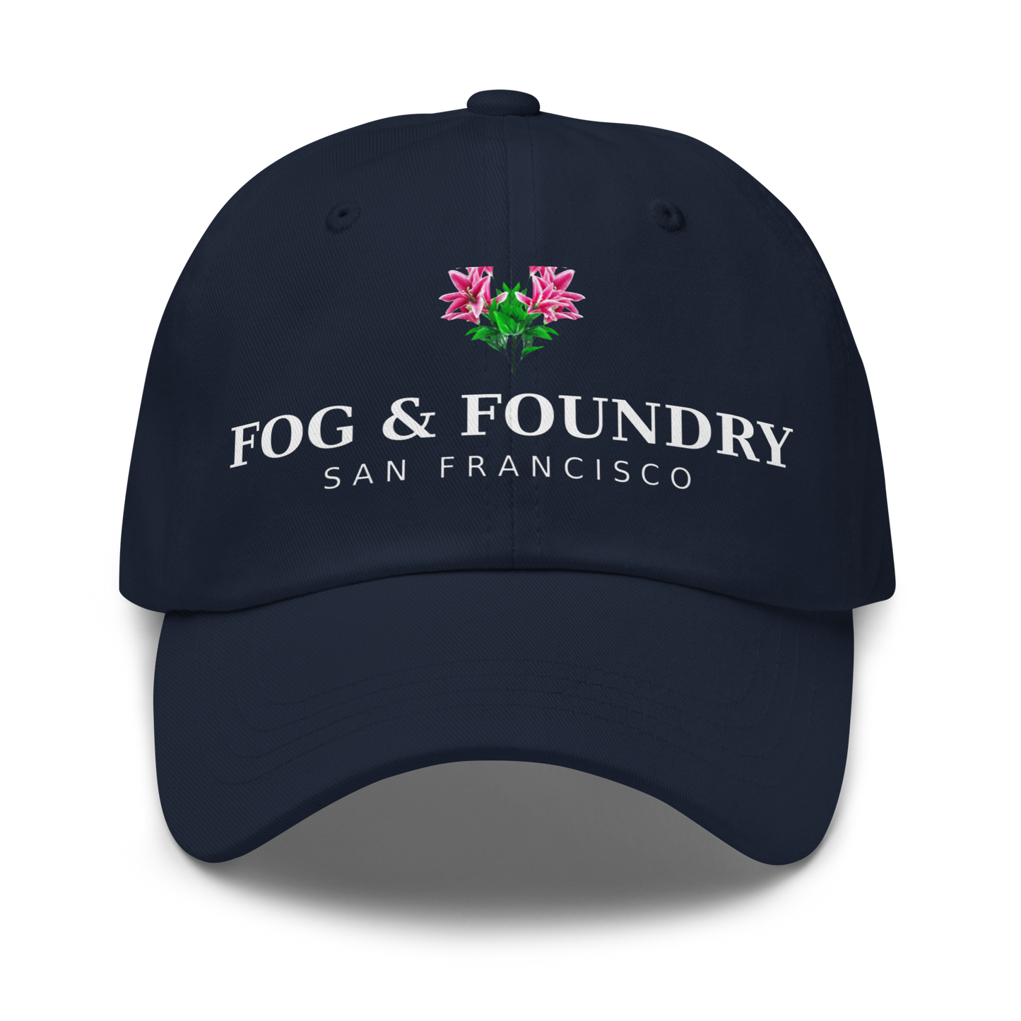 San Francisco flower hat navy front — Fog & Foundry