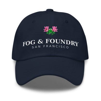 San Francisco flower hat navy front — Fog & Foundry