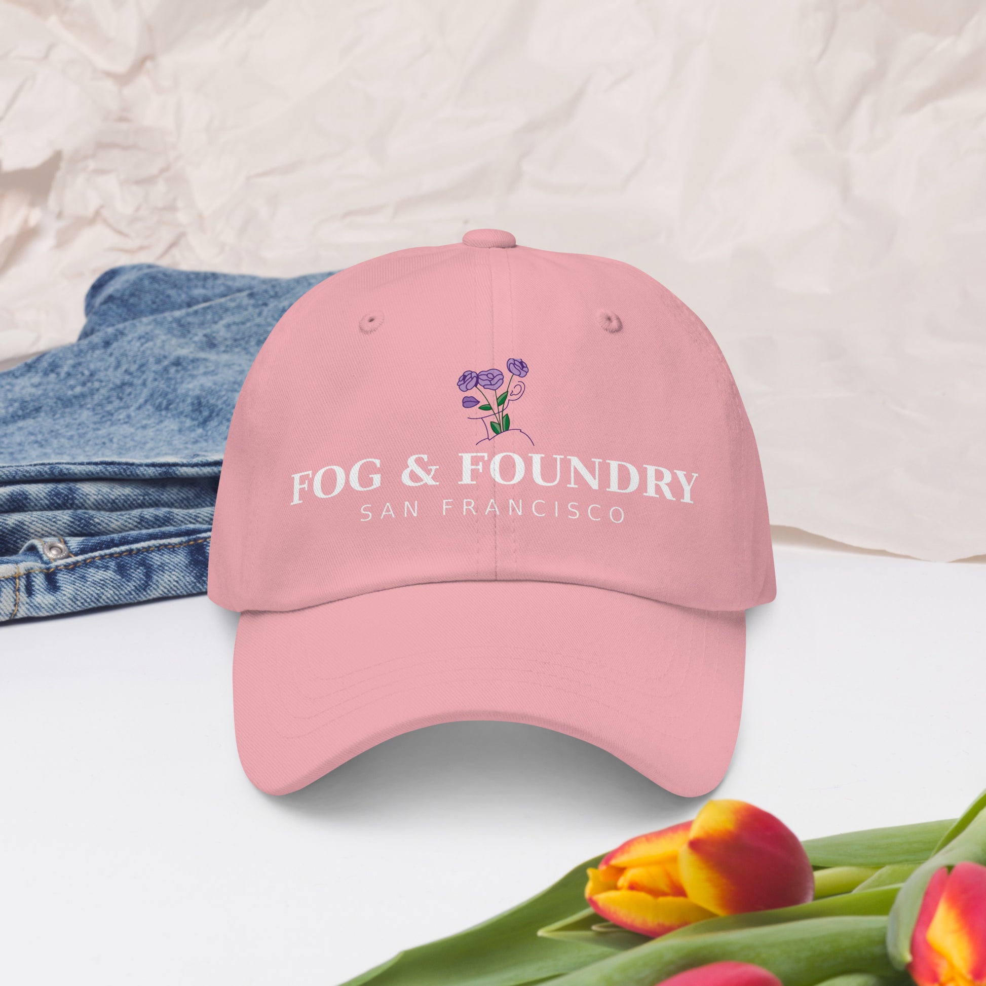 SF sports hat pink front — Fog & Foundry