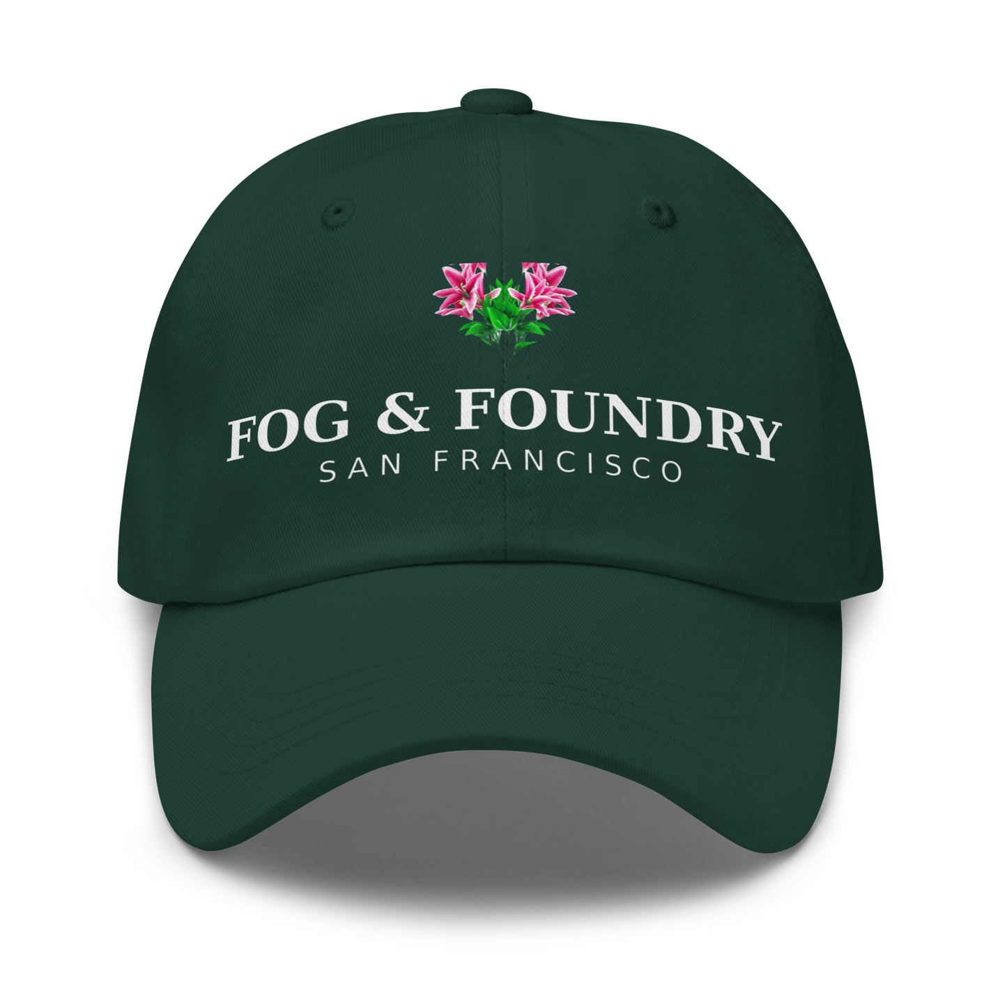 San Francisco flower hat spruce front — Fog & Foundry