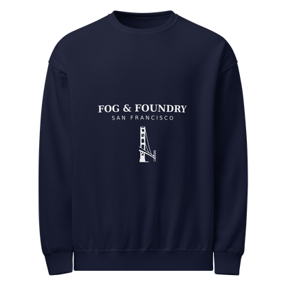 Cotton-blend crewneck sweatshirt navy front — Fog & Foundry