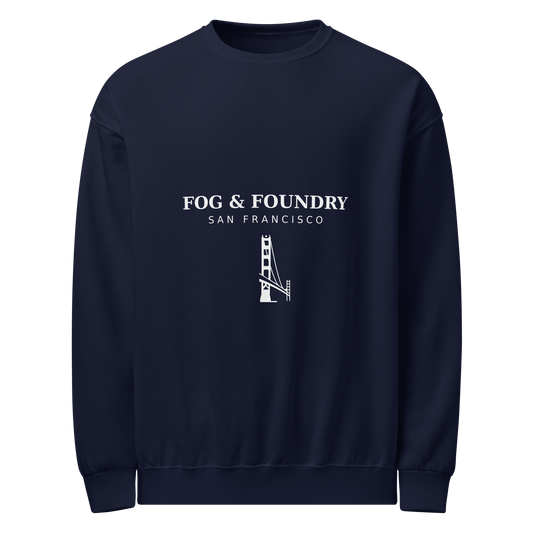 Cotton-blend crewneck sweatshirt navy front — Fog & Foundry