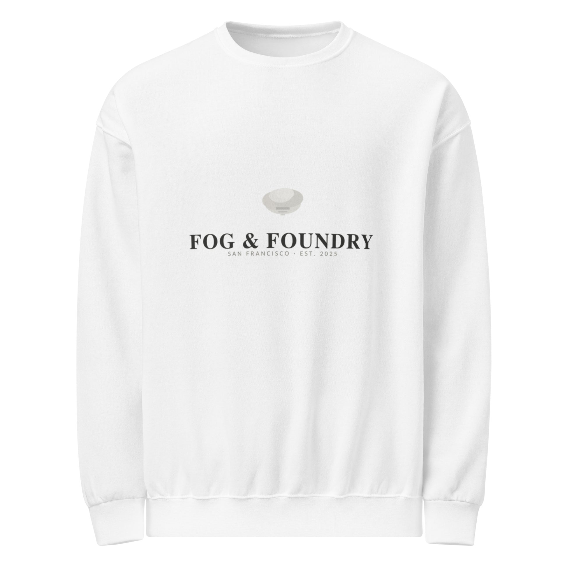Crew neck sweatshirt white front — Fog & Foundry