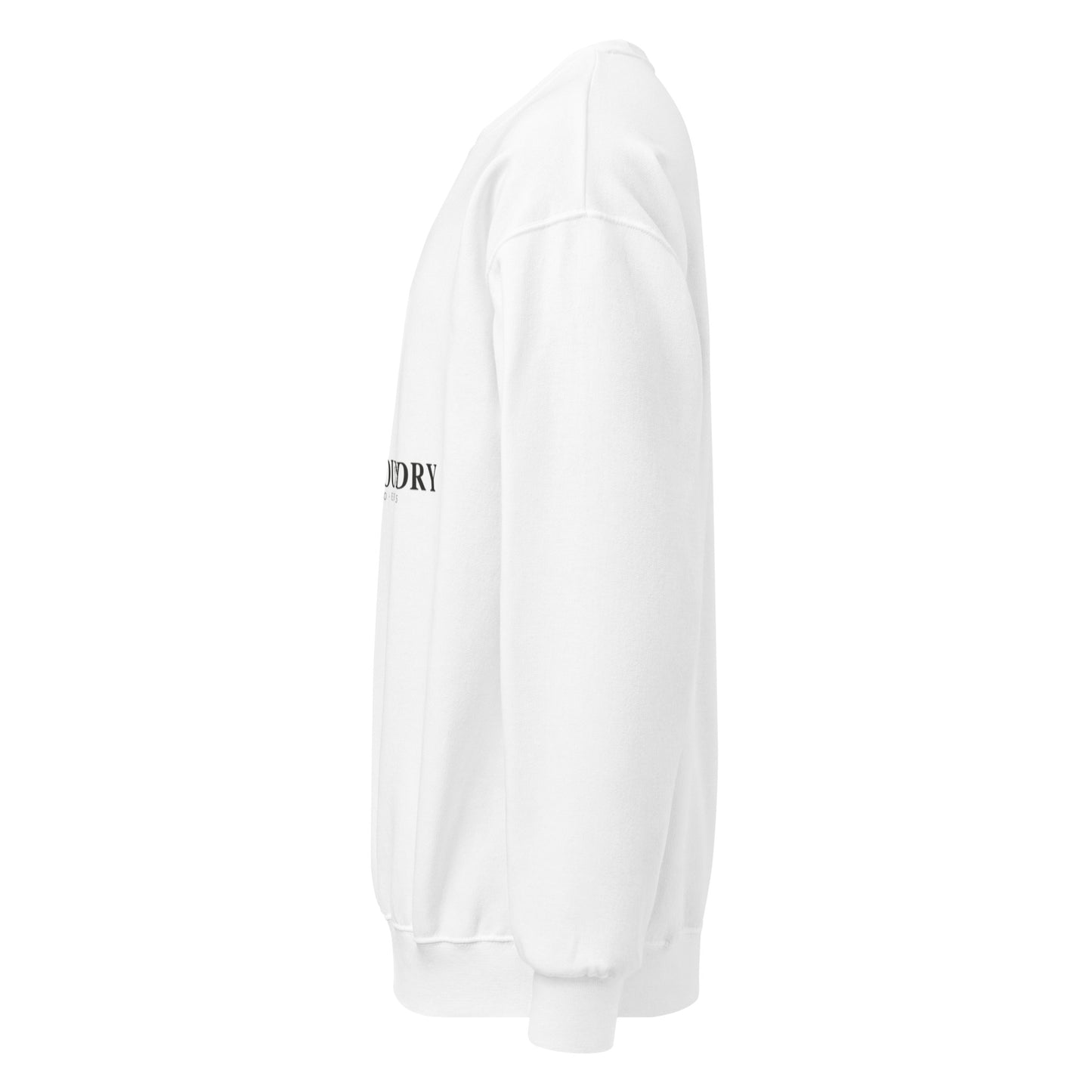 Crew neck sweatshirt white left — Fog & Foundry