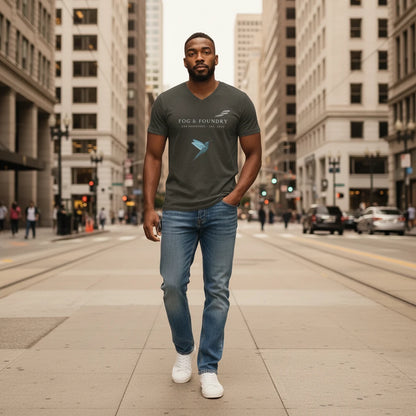 V-Neck T-Shirt, Unisex Soft Cotton V Neck Tee, San Francisco Basic Tee, Everyday Layering Shirt, Gift for Him
