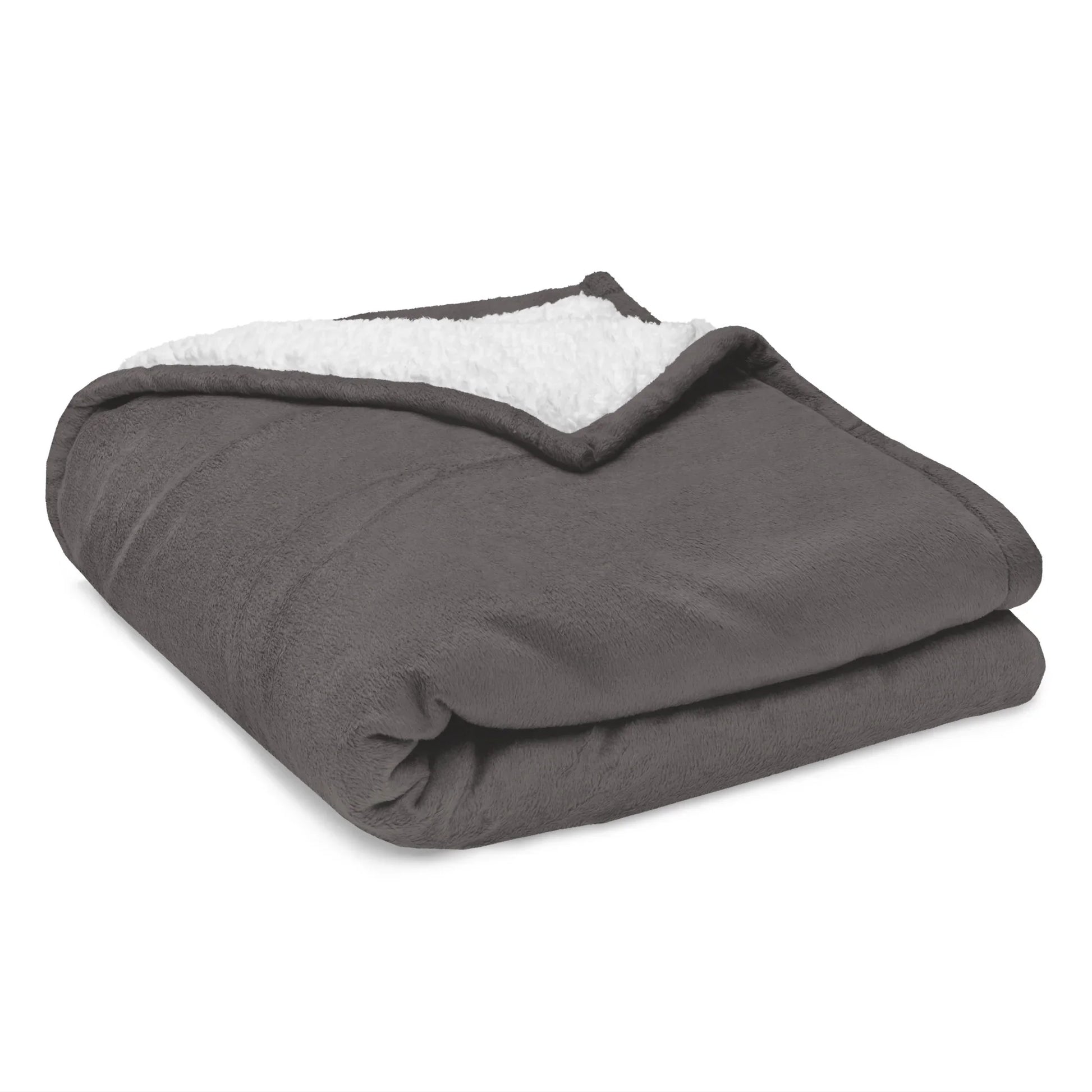 Premium sherpa blanket heather grey front view 4 — Fog & Foundry