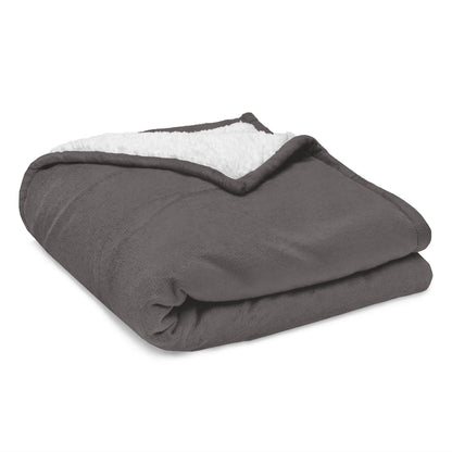 Premium sherpa blanket heather grey front view 4 — Fog & Foundry