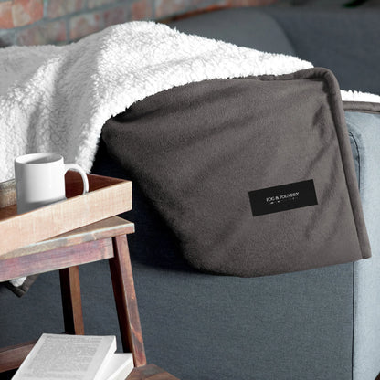 Premium sherpa blanket heather grey front view 3 — Fog & Foundry
