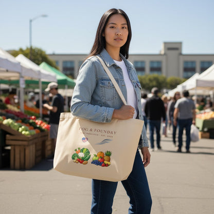 Fog & Foundry Large Organic Cotton Tote — Red