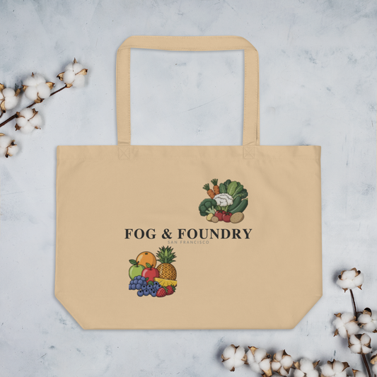 Large organic cotton tote bag back — Fog & Foundry