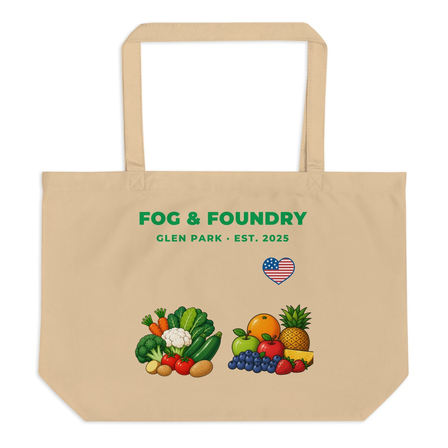 Fog & Foundry Large Organic Cotton Tote — Green II