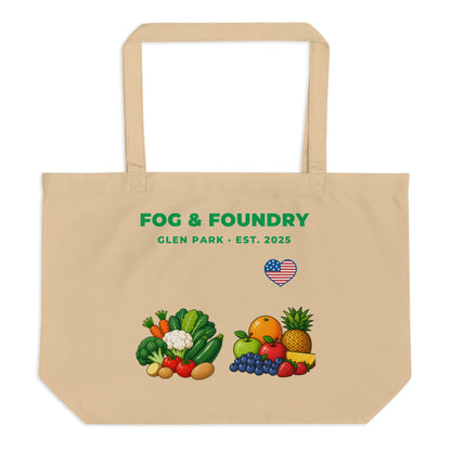Fog & Foundry Large Organic Cotton Tote — Green II