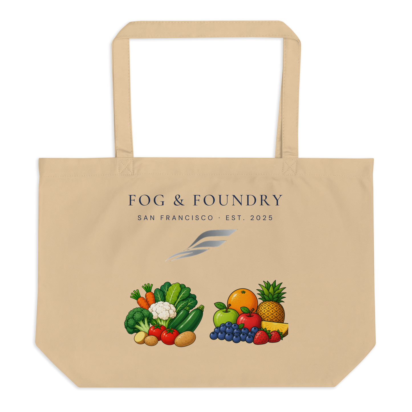Fog & Foundry Large Organic Cotton Tote — Navy Blue